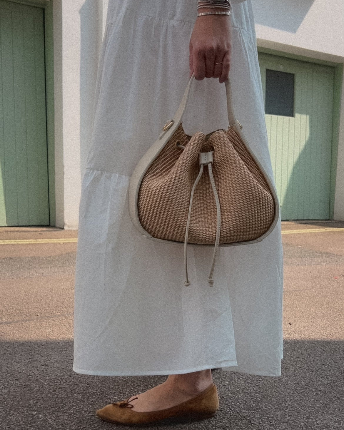 Raffia bucket bag made in Italy