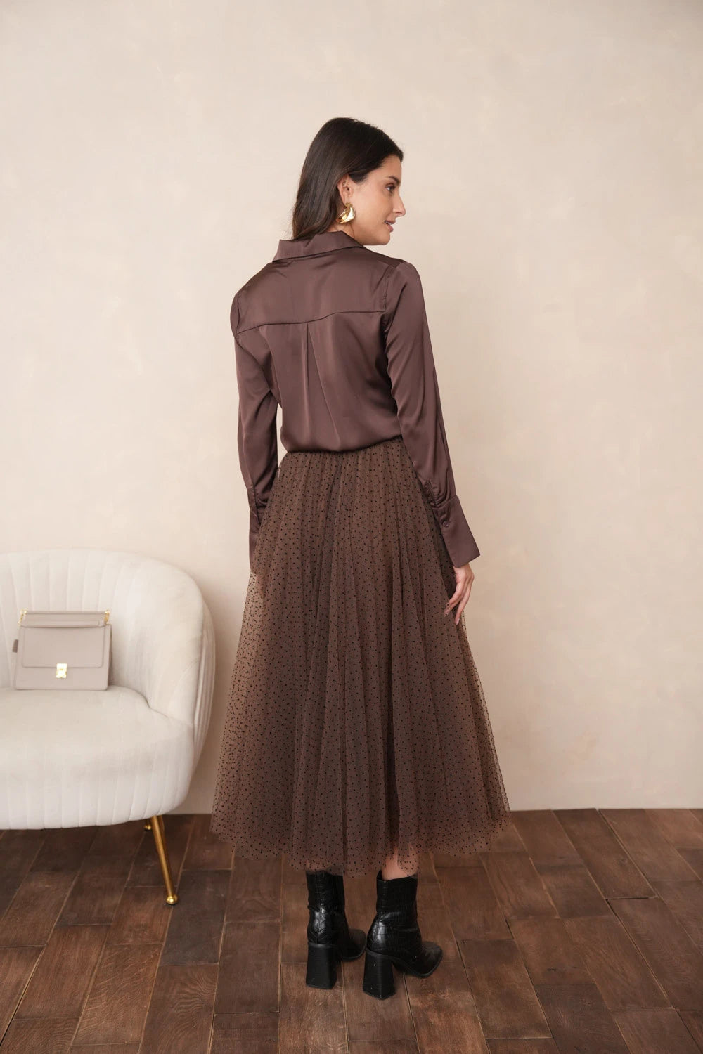 tulle skirt with dots