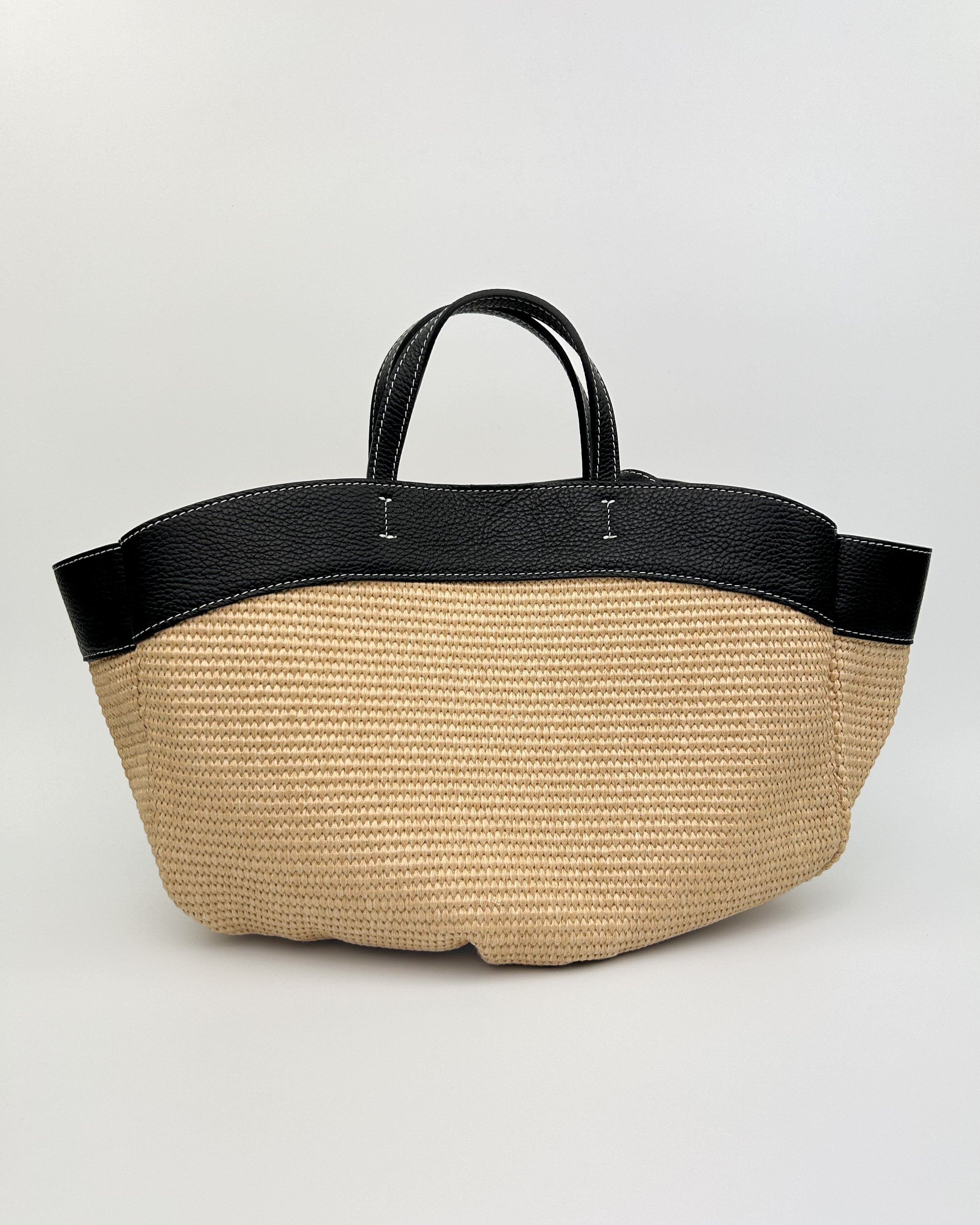 Large tote bags with leather trim