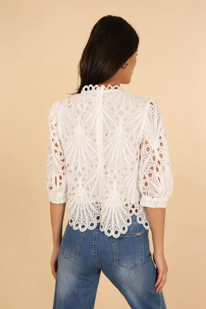 white lace blouse summer