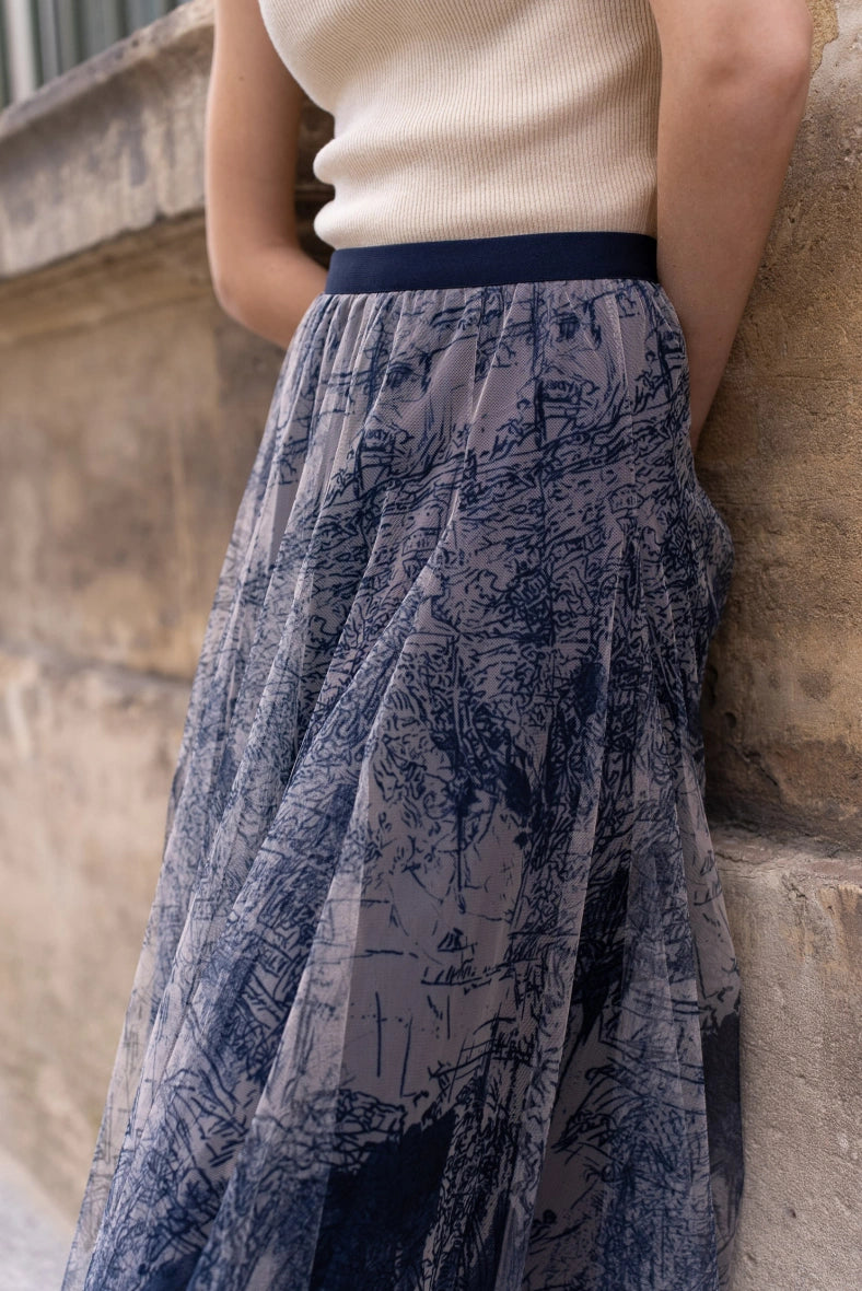 porcelain print skirt