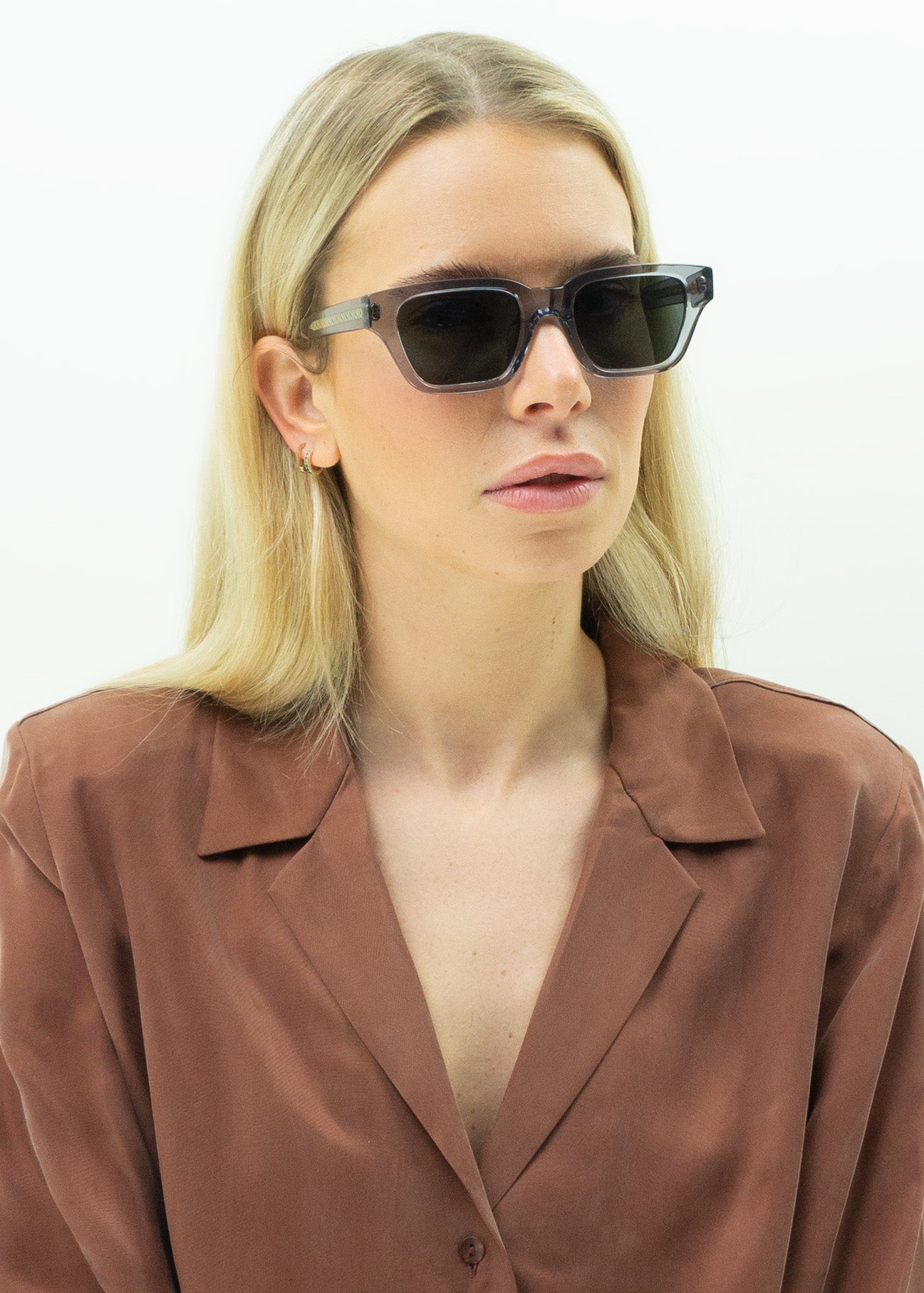 Leone Grey Square Sunglasses