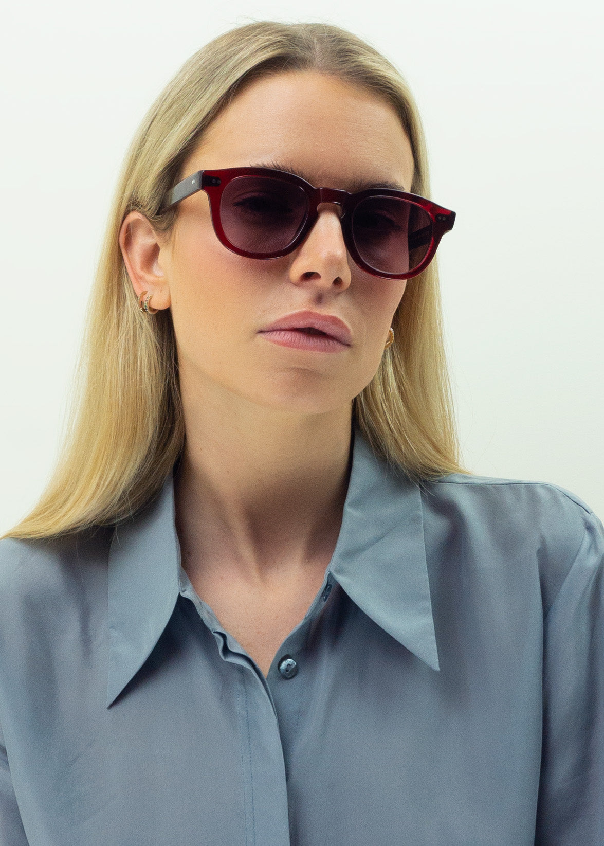 MAURIA RED | Round Square-Frame Sunglasses