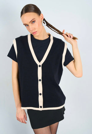 Eva Black Knitted Vest