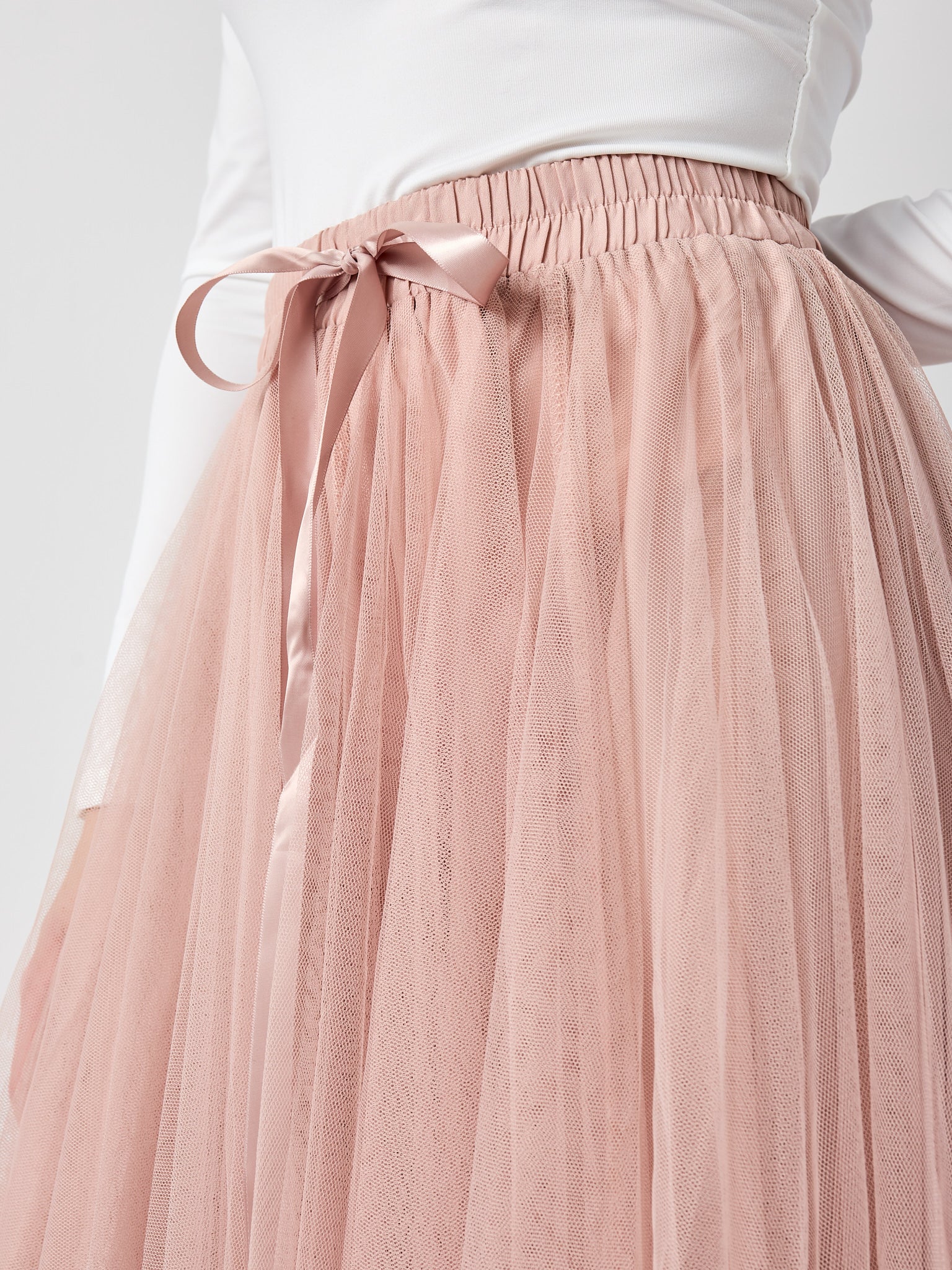 Romantic blush pink tulle skirt — special occasion wear