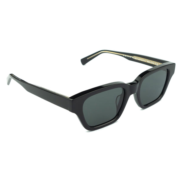 Leone Black Square Sunglasses