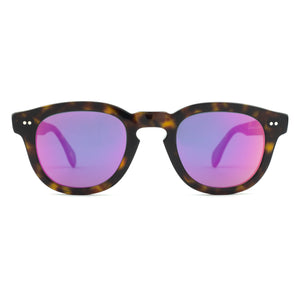 MAURIA HAVANA PINK MIRROR | Round Square-Frame Sunglasses