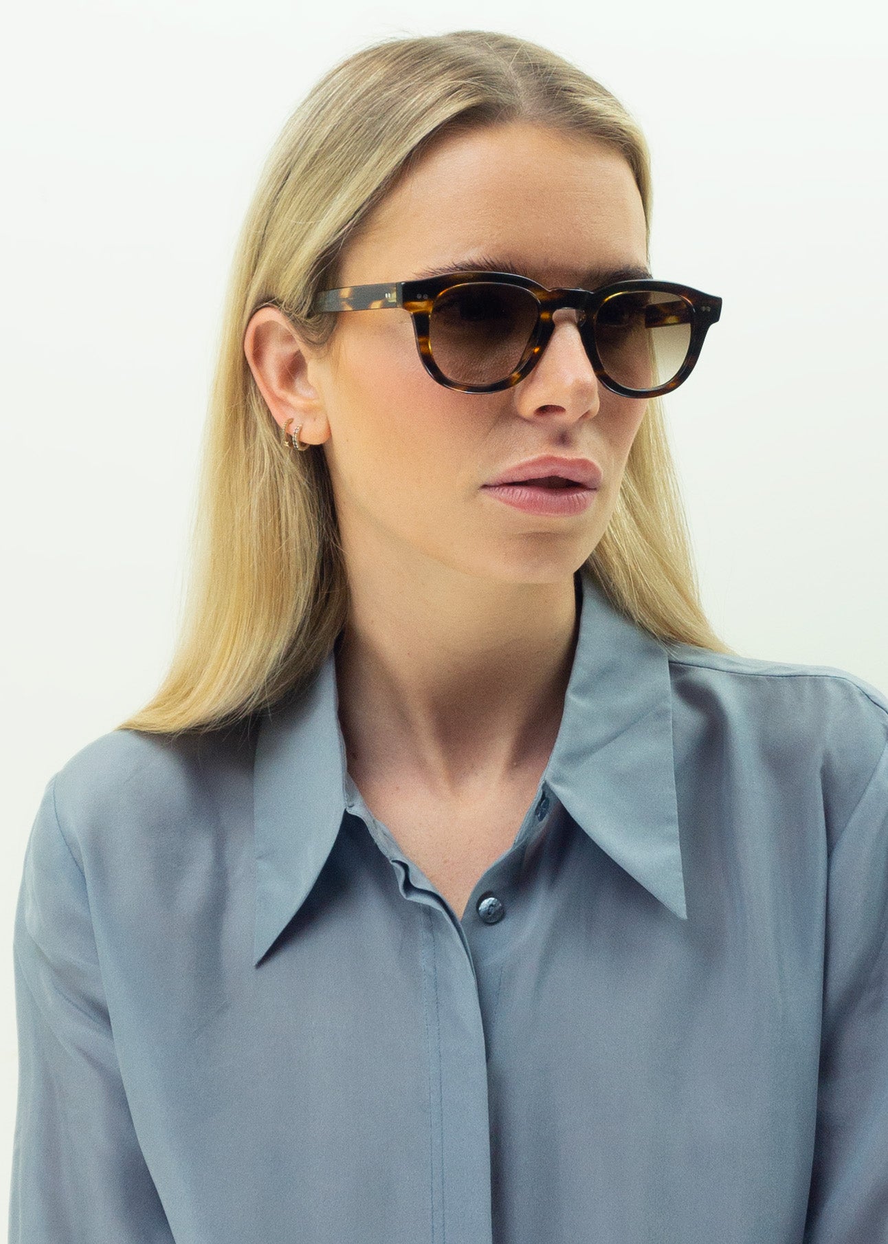 Mauria Havana Round Square-Frame Sunglasses
