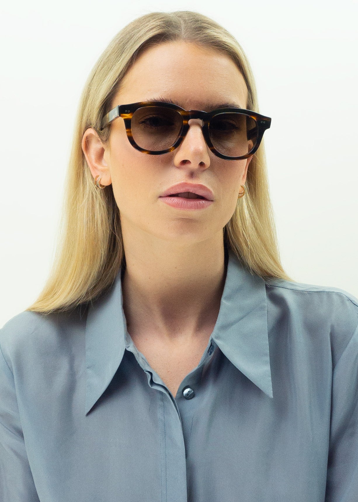 Mauria Havana Round Square-Frame Sunglasses