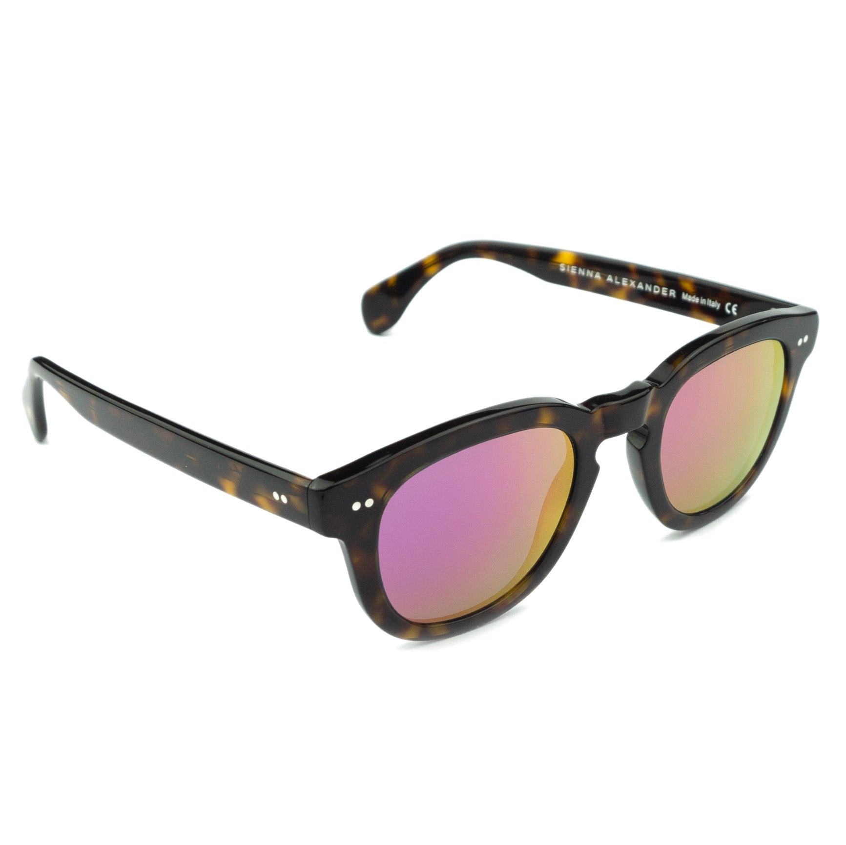 MAURIA HAVANA PINK MIRROR | Round Square-Frame Sunglasses
