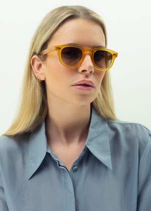 MAURIA YELLOW | Round Square-Frame Sunglasses